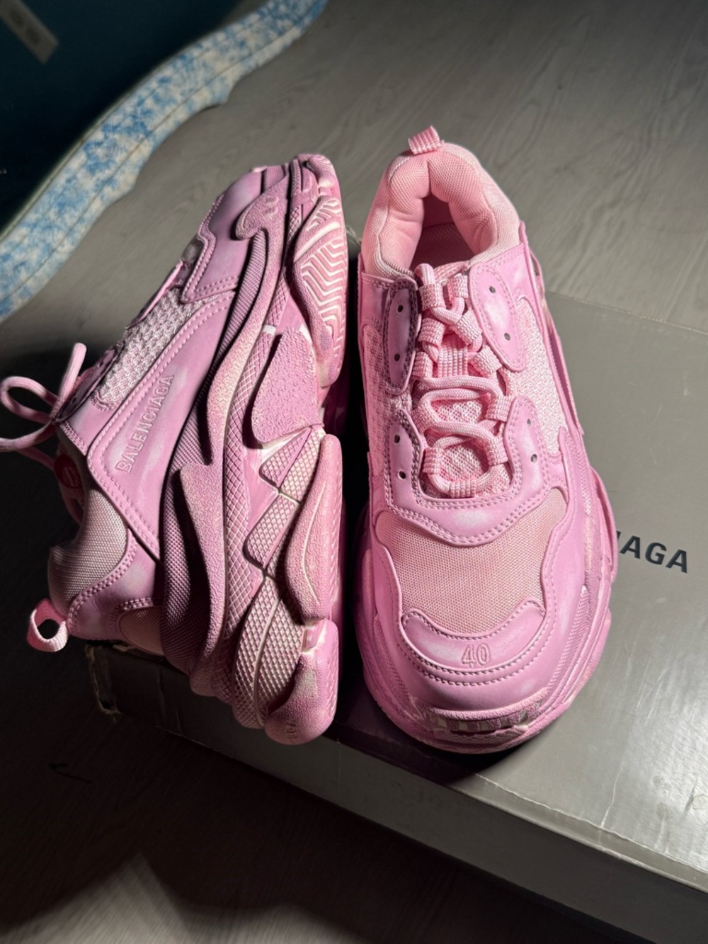 Balenciaga Pink Triple-Soled Sneakers